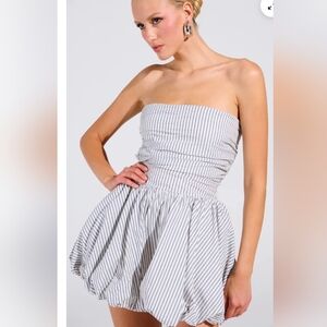 Striped Strapless Dress Sz 2x